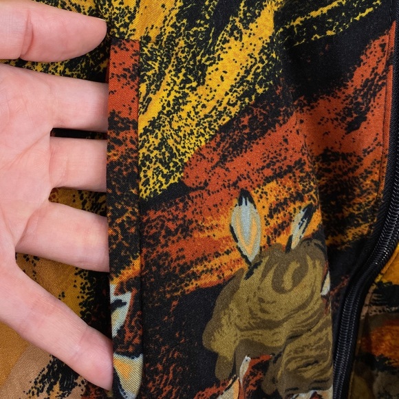 Alluffe 80s vintage retro jacket with orange, yellow, and green floral print - Picture 4 of 9